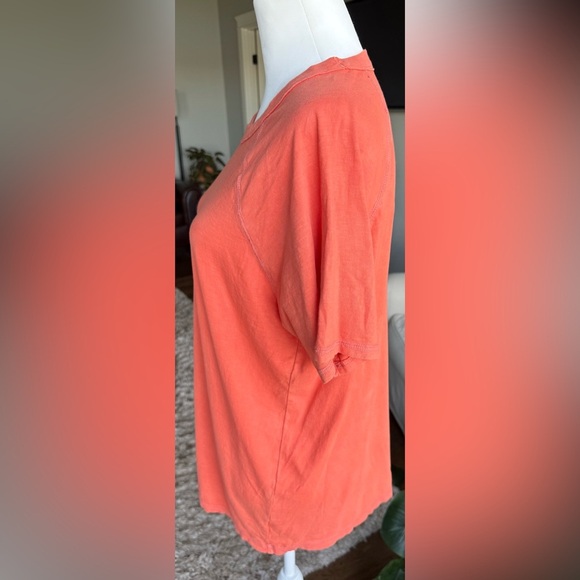 Aerie XS Boyfriend Coral Short Sleeve Oversized Tee - Picture 2 of 6